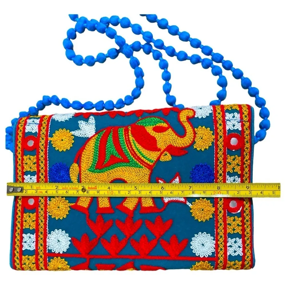 Handmade Ethnic Embroidered Banjara foldover Clutch/ Purse - Image 8