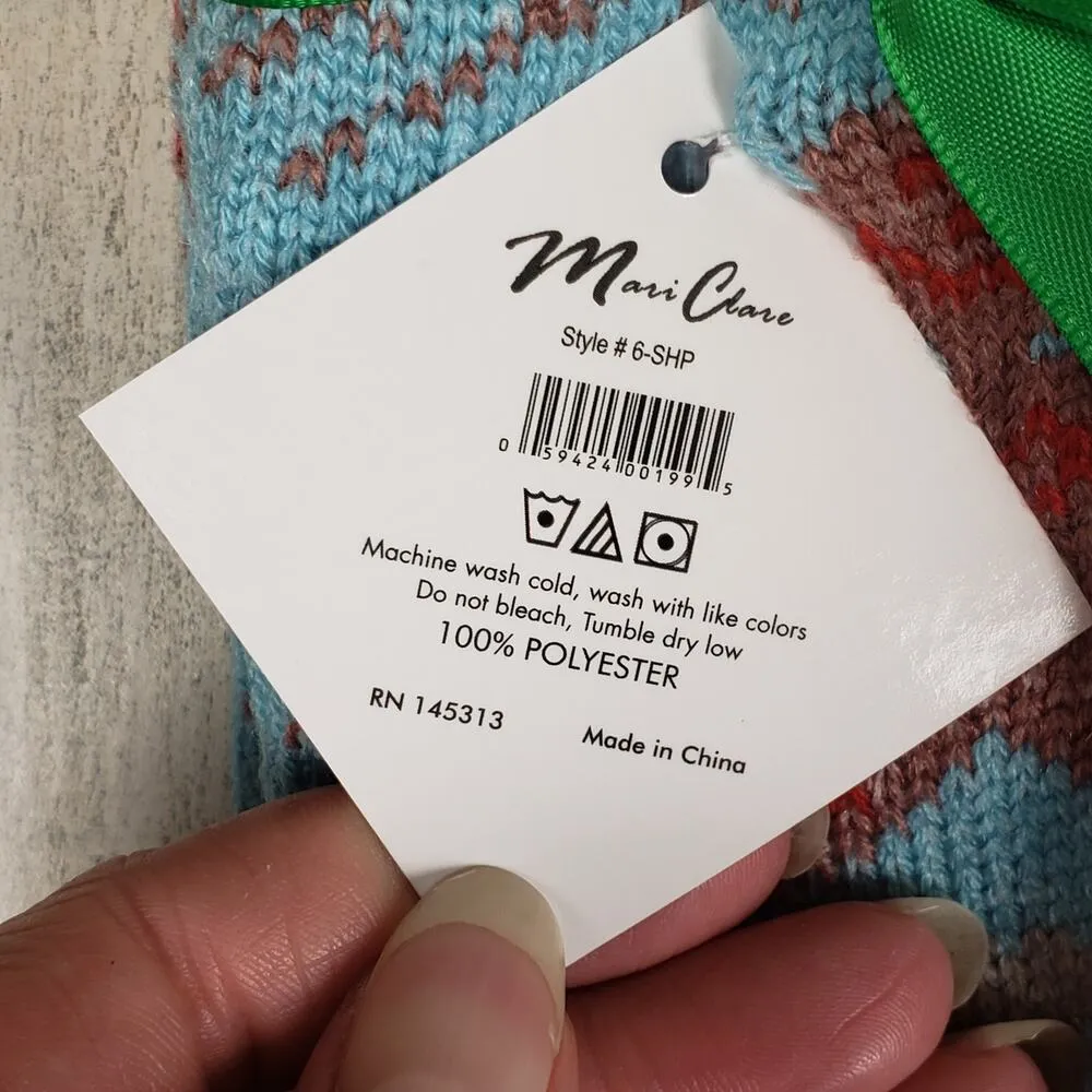 NWT Mari Clare Sherpa Lined Knit Winter Holiday Design No - Image 5