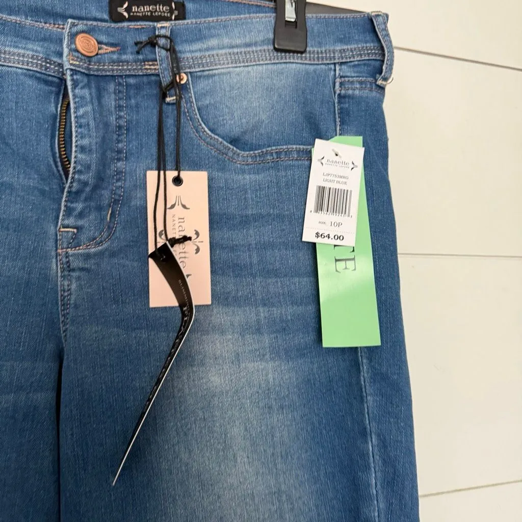 Nanette Lepore Women’s 10P Blue Denim Stretchy Belle Ankle Slim Jeans flatter Me - Image 2
