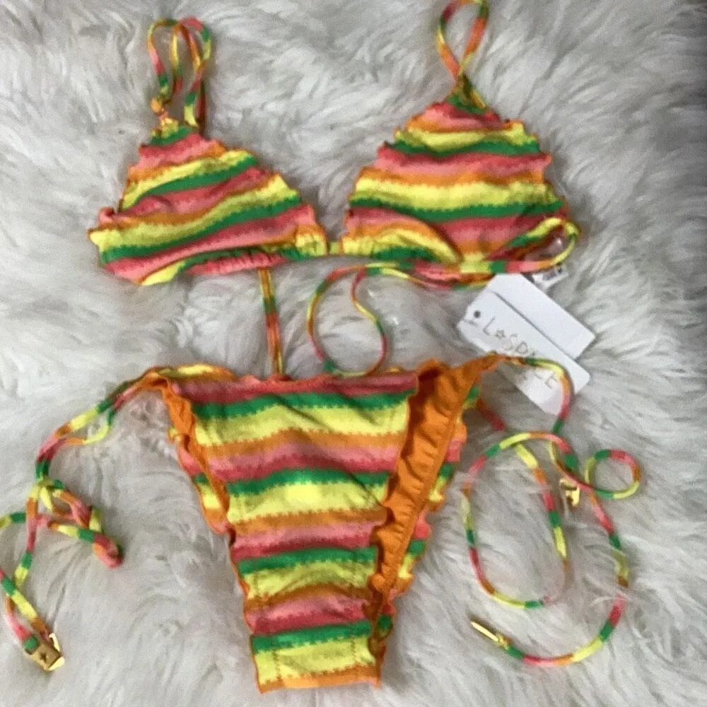 New. L*SPACE stripe bikini set. Maggie top/ Roger bitsy bottom. Small. Retails $ - Image 6