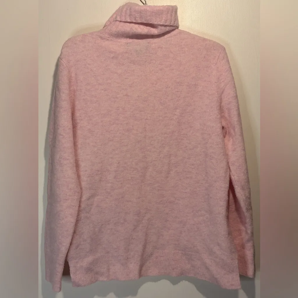Banana Republic- Aire Merino Wool Alpaca Blend Turtleneck Bubblegum Pink- Size M - Image 3