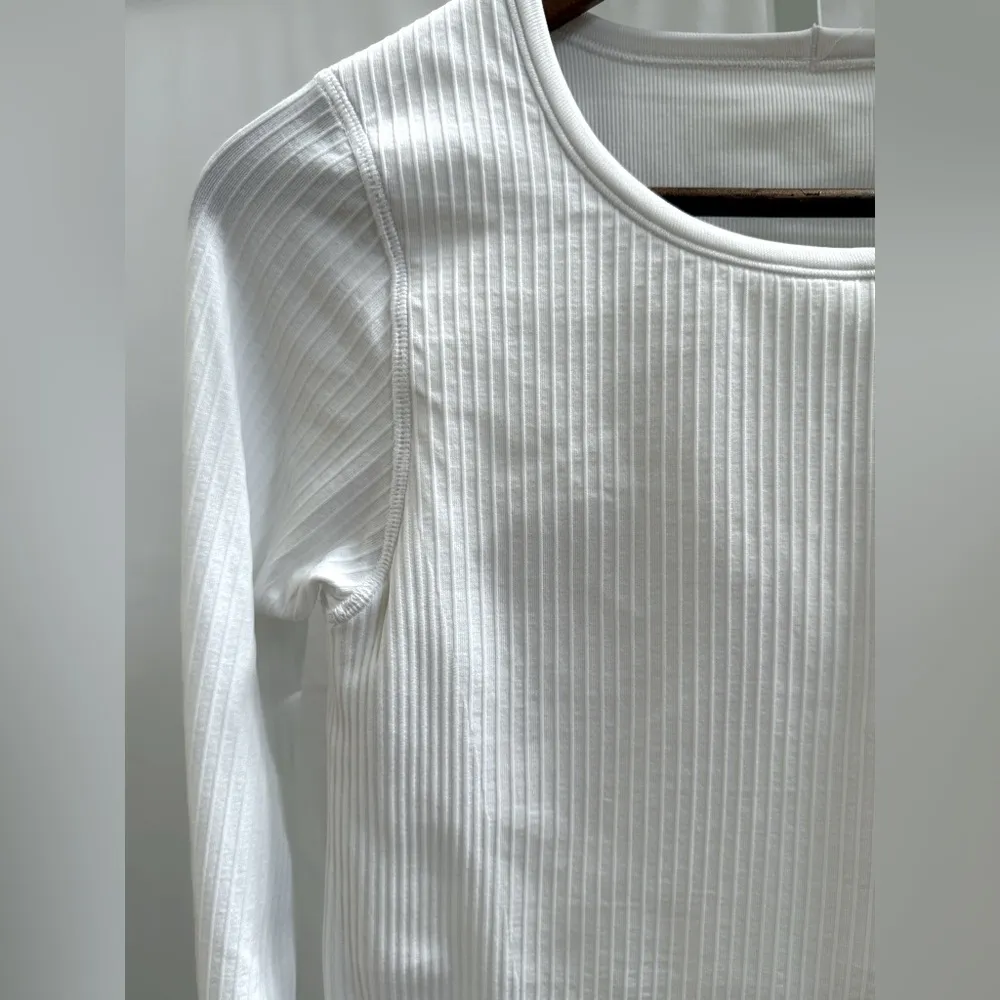 Lululemon Ebb to Street Long Sleeve in White Size 8 LW3DZNS - Image 4