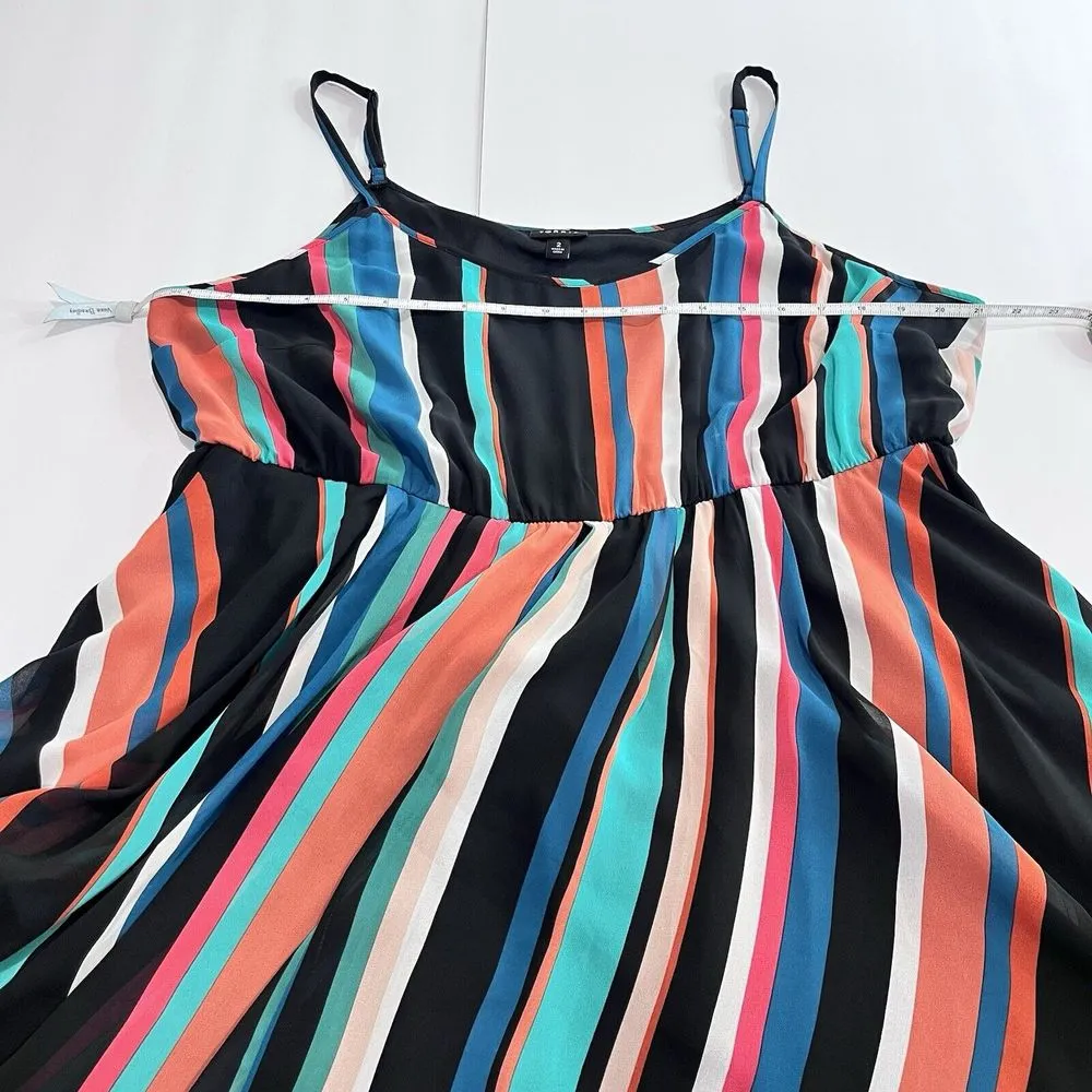 Torrid Colorful Stripes Chiffon Pleated Sleeveless Midi Dress Size 2X Pockets‎ - Image 7