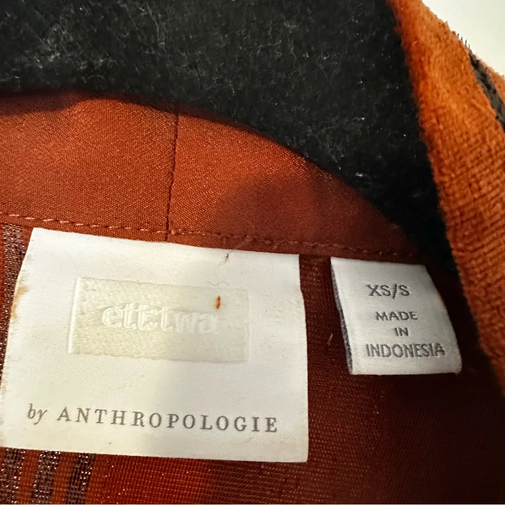 Anthropologie Ett:twa Velvet Metallic Stripe Open Front Kimono Topper Womens - Image 5