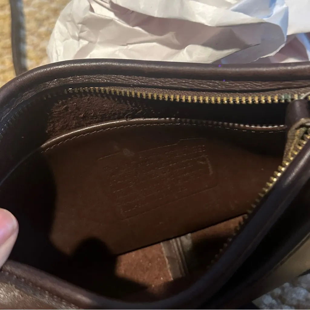 Vintage Coach Leather Brown Crossbody Bag Wendie Purse #9031 - Image 7