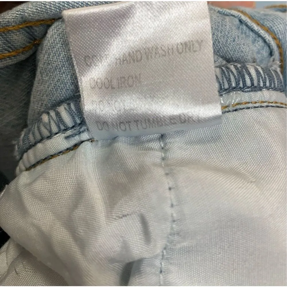 Fall in Line Mom Jeans sz 4 Blue High Rise Button Fly Rigid Denim - Image 6