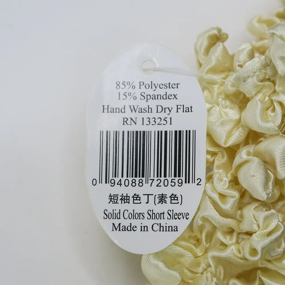 Vintage 90s Light Yellow Bubble Popcorn Shirt Size M - Image 9