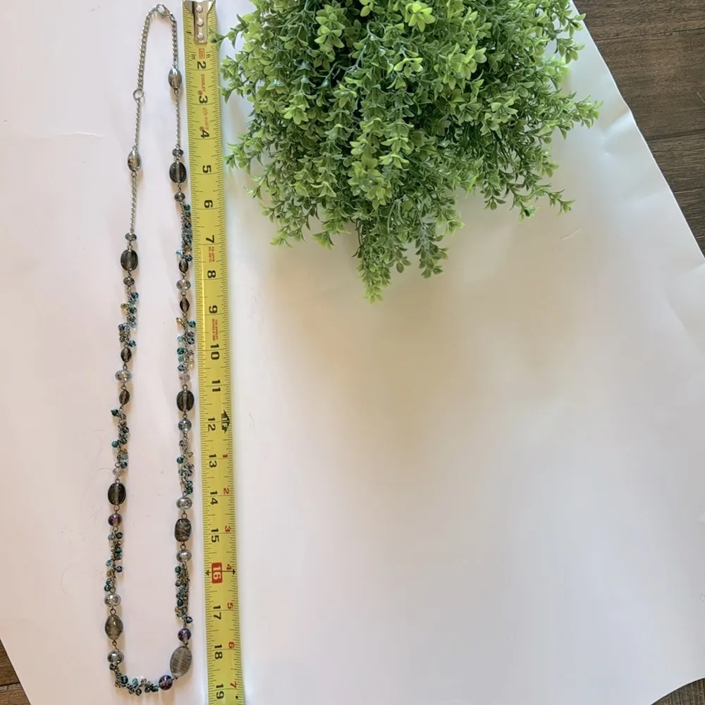 Multicolored Purple and Blue beaded necklace Bohemian Office Layering Piece - Image 6