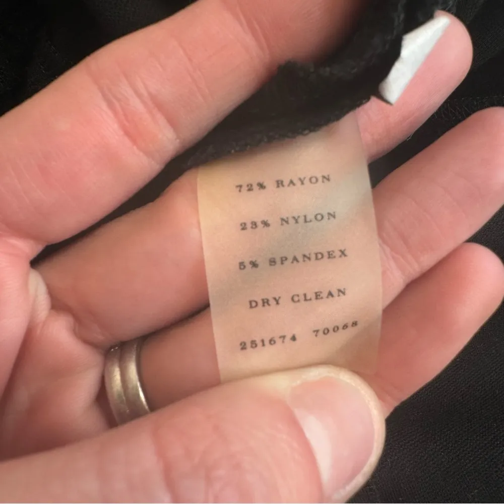 Ann Taylor Women's Black Paneled Fitted Pencil Skirt 8 Ribbon Waistband Side Zip - Image 9