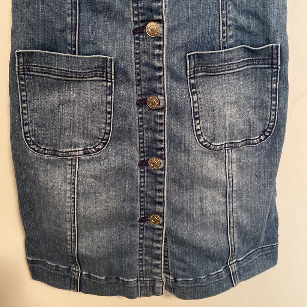 American Eagle Denim Overall Dress XS - Image 3
