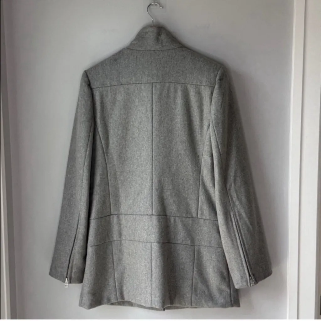 By Malene Birger Medium Wool Military Style Elegant Gray Coat - Image 3