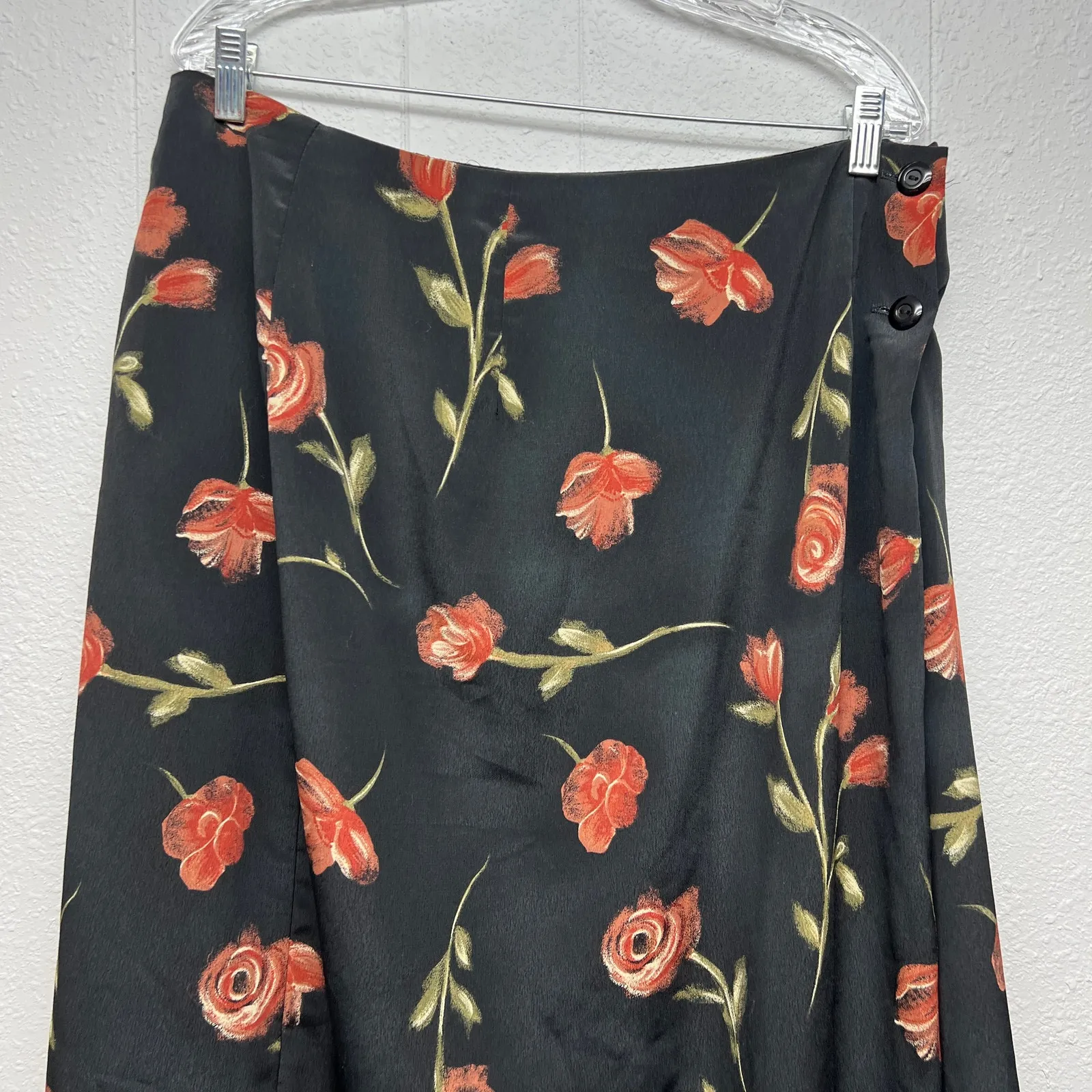Vintage Wear On Earth Dark Floral Maxi Skirt Womens 14 Fairy Grunge Y2K Boho Black - Image 3