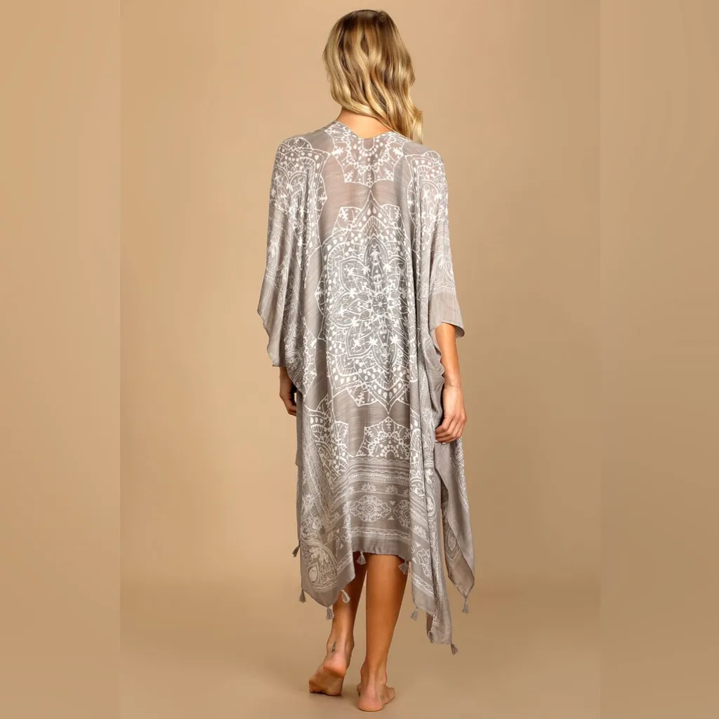 Lulus Sun Daze Grey Print Cover-Up One Size - Image 5