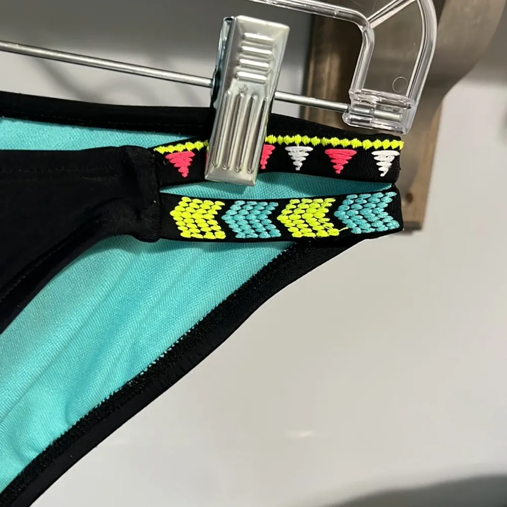 Black Bikini Swimsuit Bottom Slit Braided Sides Womens XS - Image 6