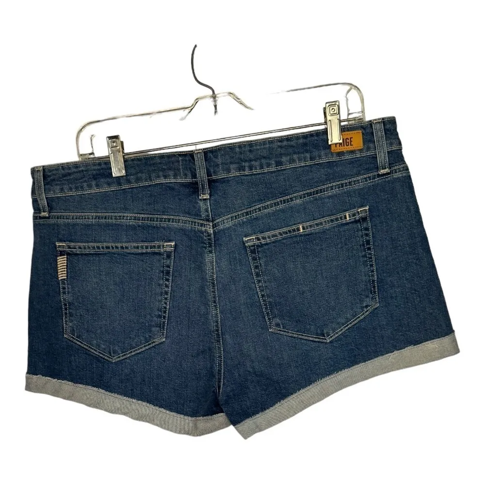 Paige Jimmy Jimmy Emilia Destructed Cuffed High Rise Denim Blue Jean Shorts 32 - Image 4
