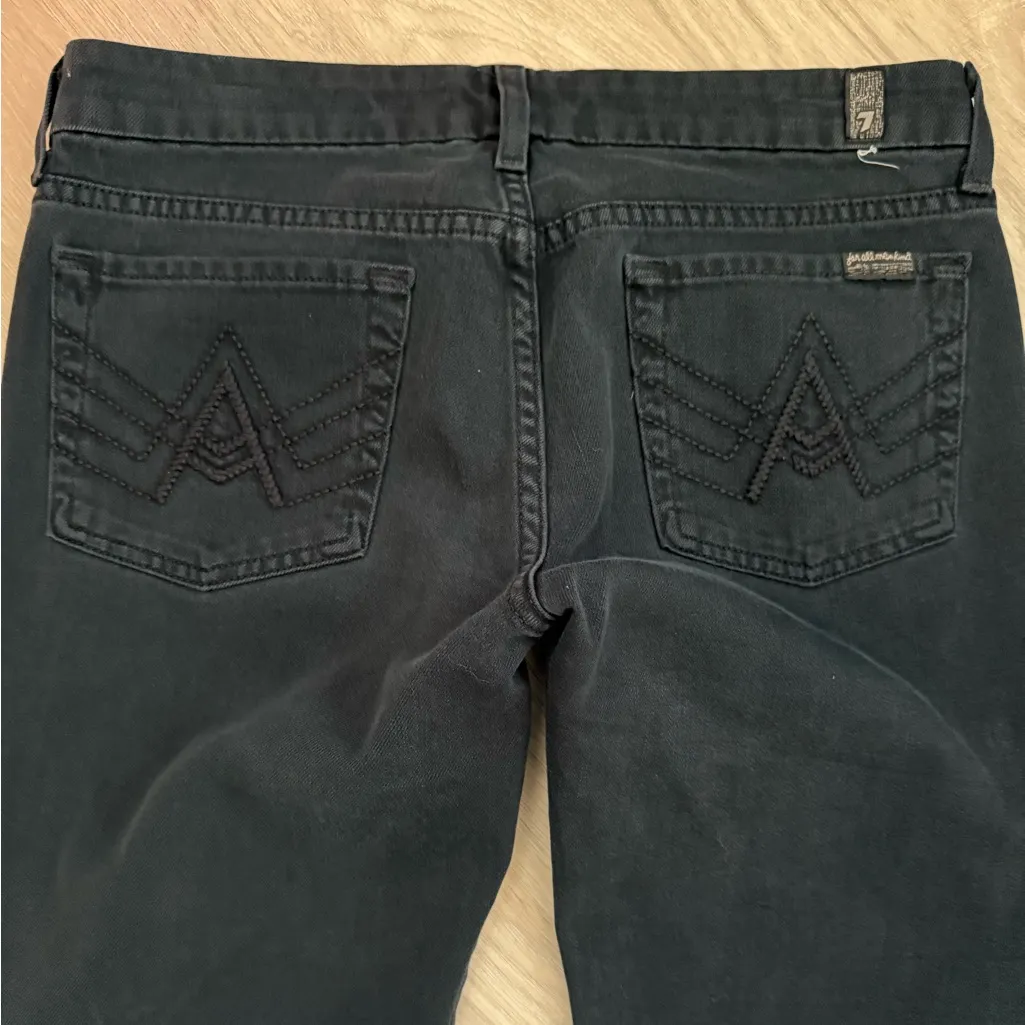 7 For All Mankind “A” Pocket Subtle Flare Bootcut Jeans | Faded Black Grey | 28 - Image 5
