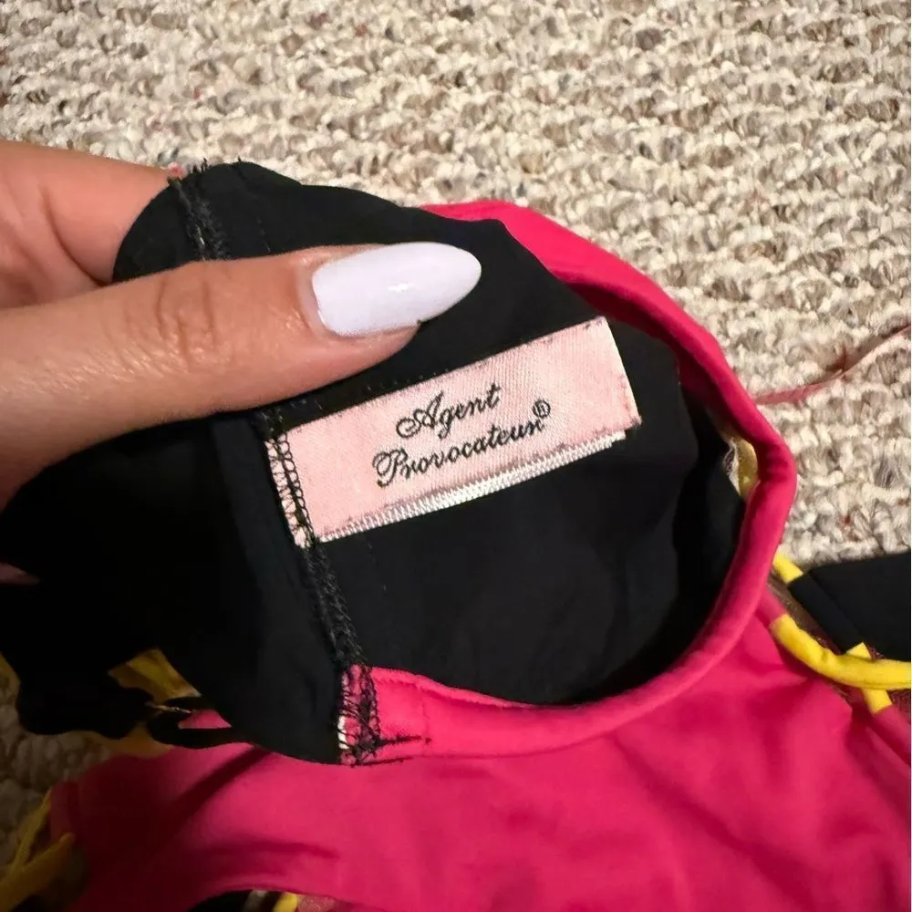 Agent Provocateur Jojo Pink Colorblock Bikini - Image 9