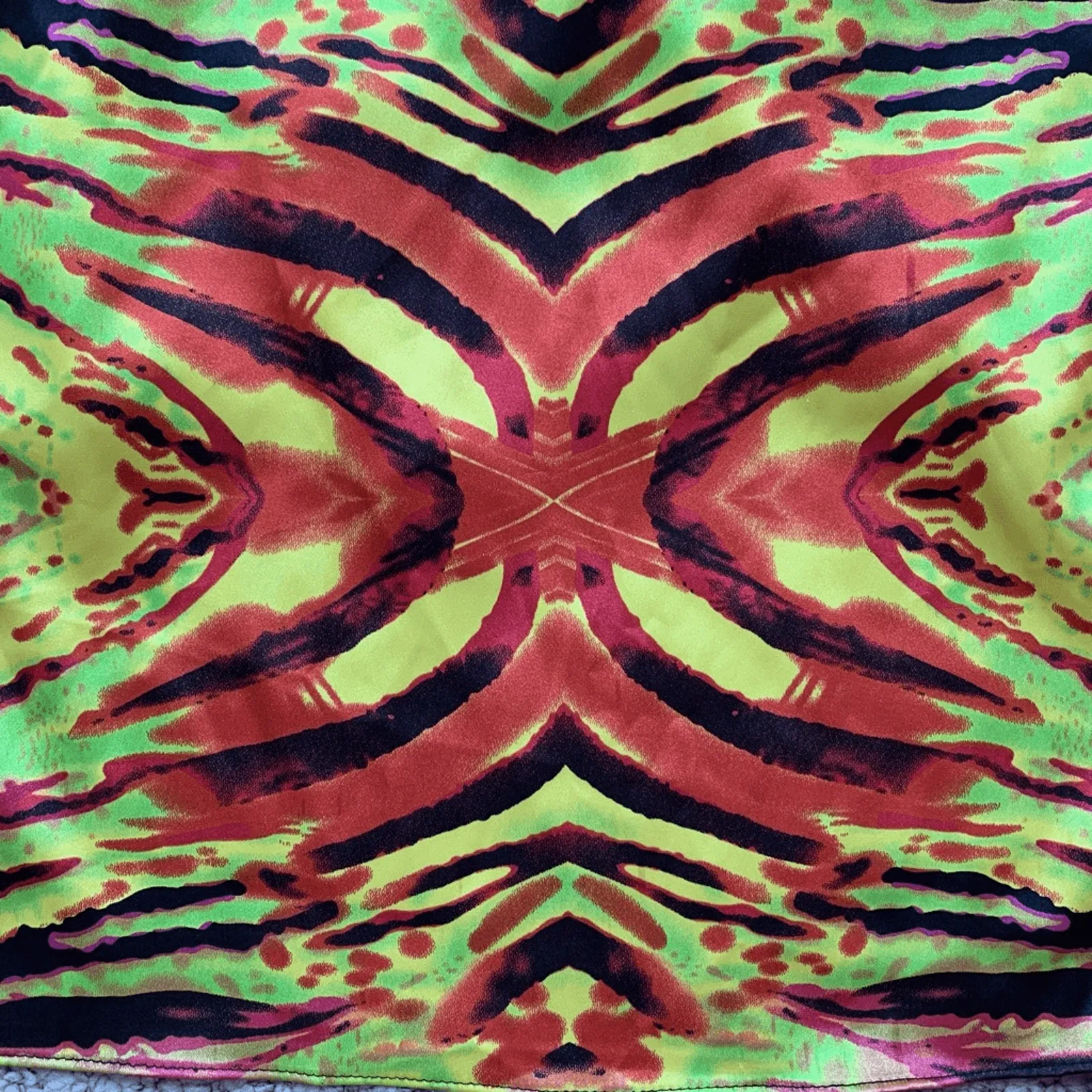 Vintage Zum Zum Niki Livas Halter Maxi Dress Size 6 Abstract Animal Print Yellow - Image 14