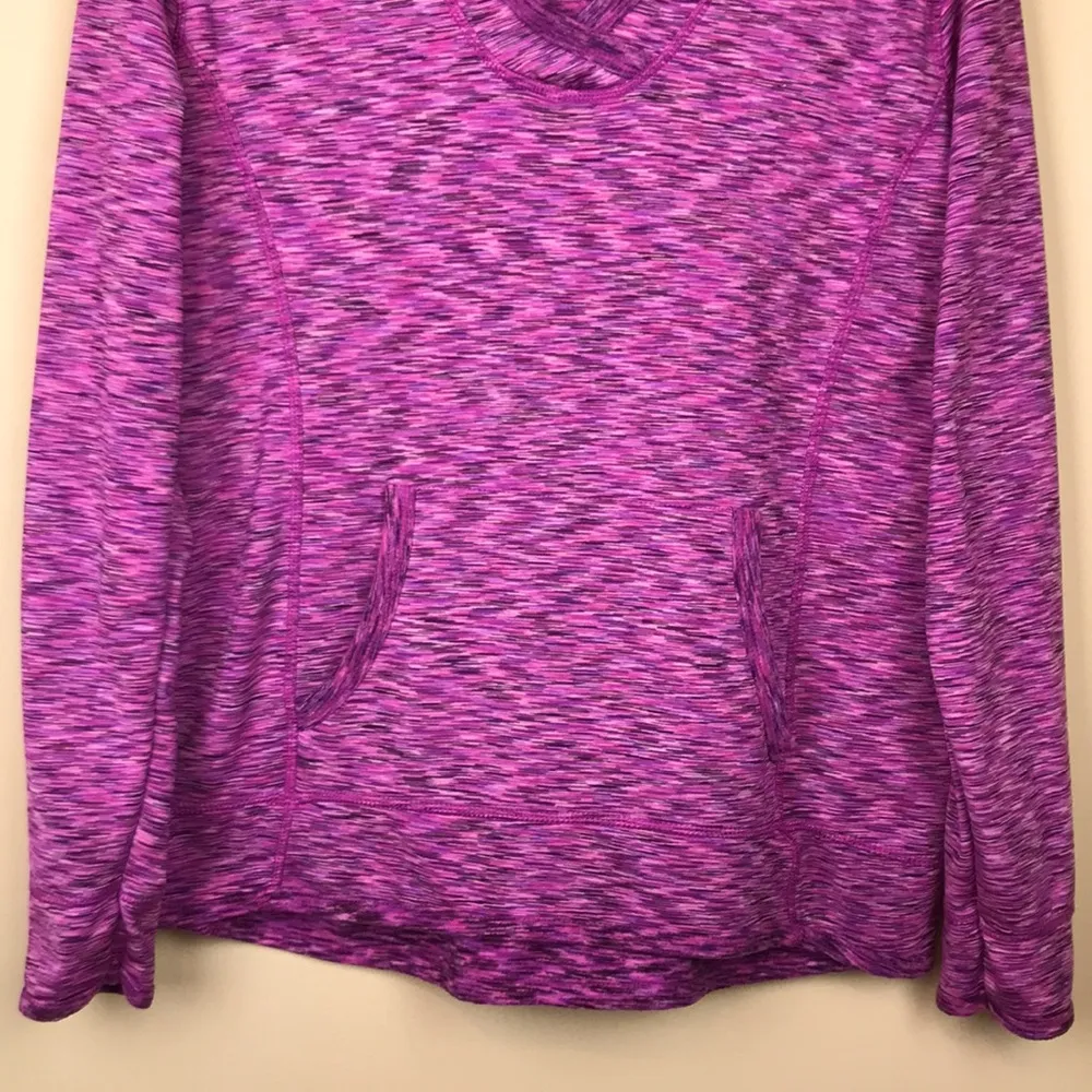 Tangerine Women’s Knit Kangaroo Pouch Purple Pink Black Long Sleeve Hoodie - Image 3