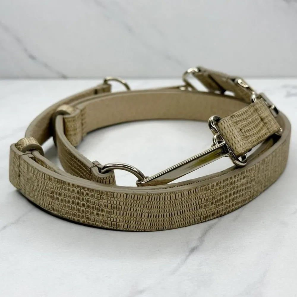 Chico's Croc Embossed Genuine Leather Lined Belt Size Medium M Large L - Image 5
