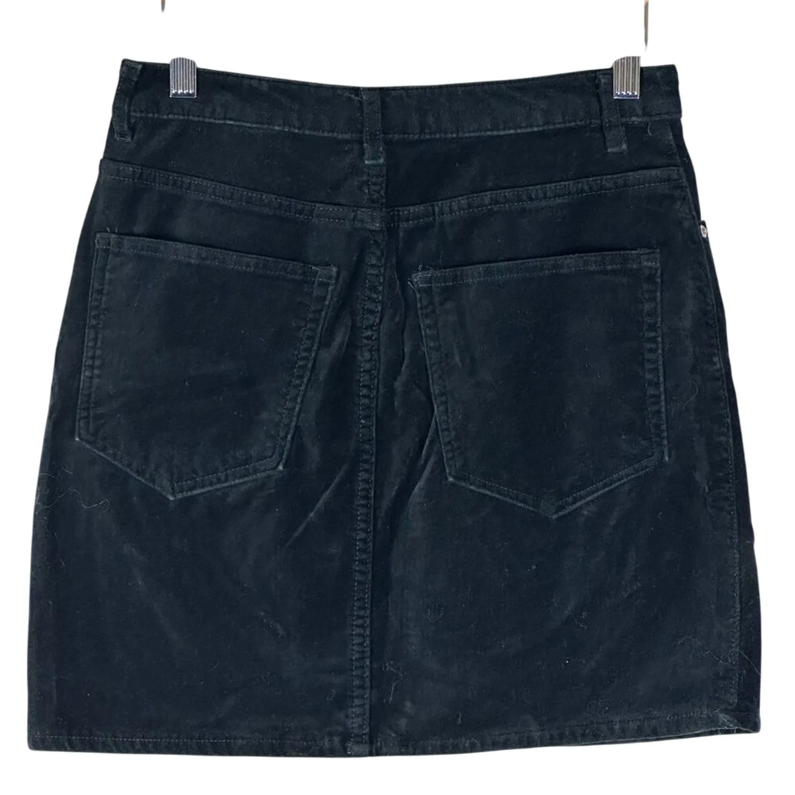 H&M Mini Skirt Womens 6 Black A-Line Velvet Fall Core Y2K Preppy Dark Academia - Image 2