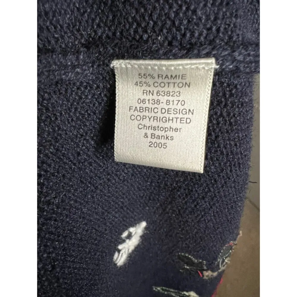 Christopher & Banks Christmas winter sweater vest snowflake mitten hat scarf - Image 8