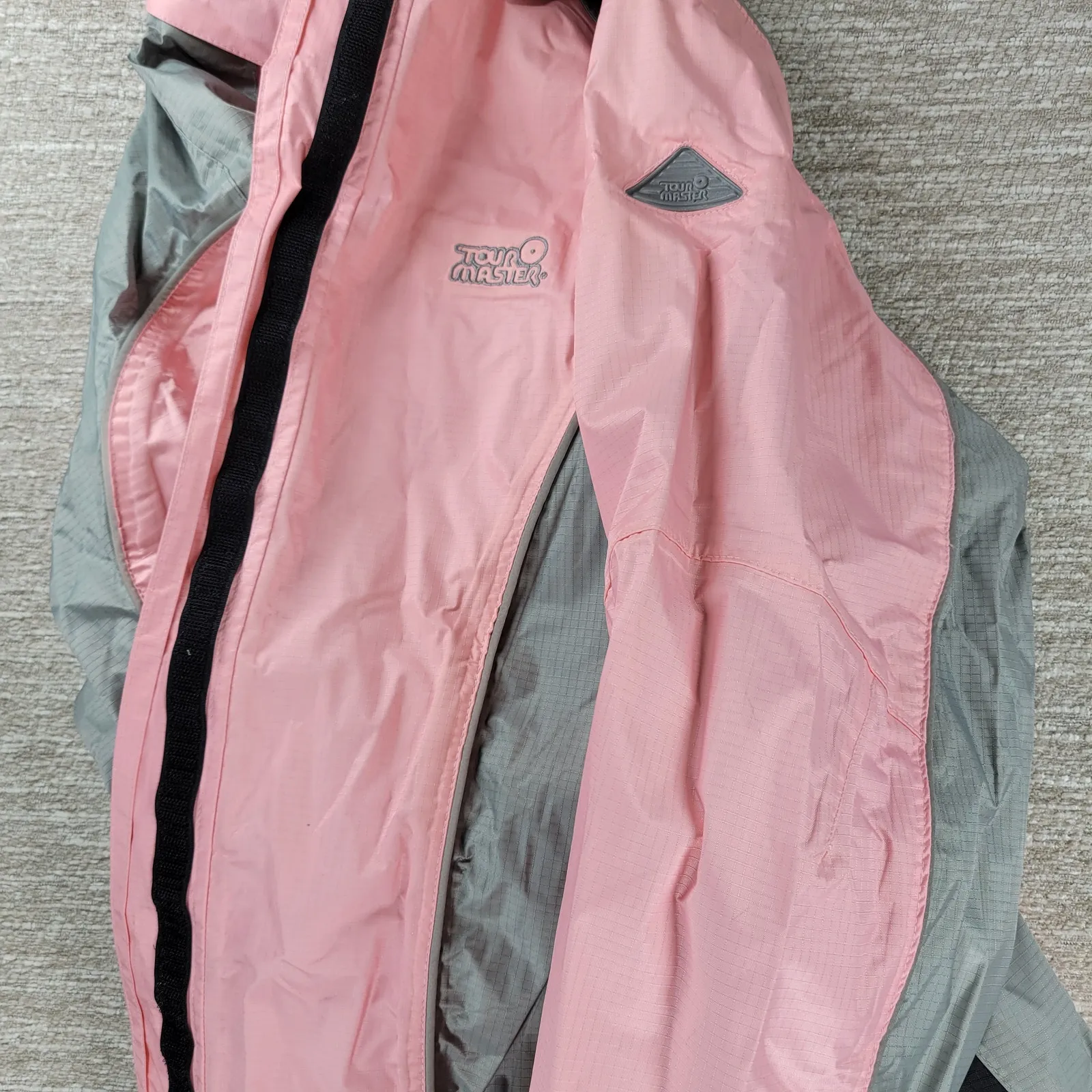 Tour Master Sentinel Rain Jacket Womens M Pink Gray Hooded Rip Stock Golf Cycle Size M - Image 16