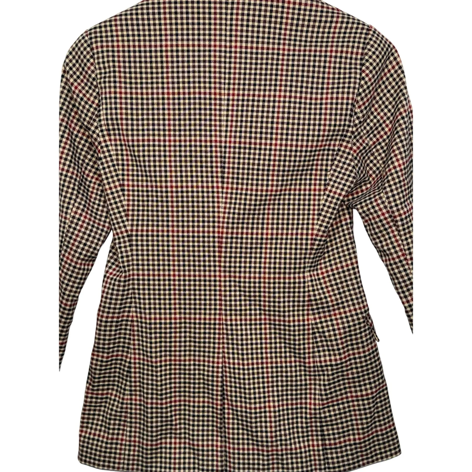 Abercrombie & Fitch Cream Black Checkered Plaid Blazer Jacket Coat Women Size XS - Image 5