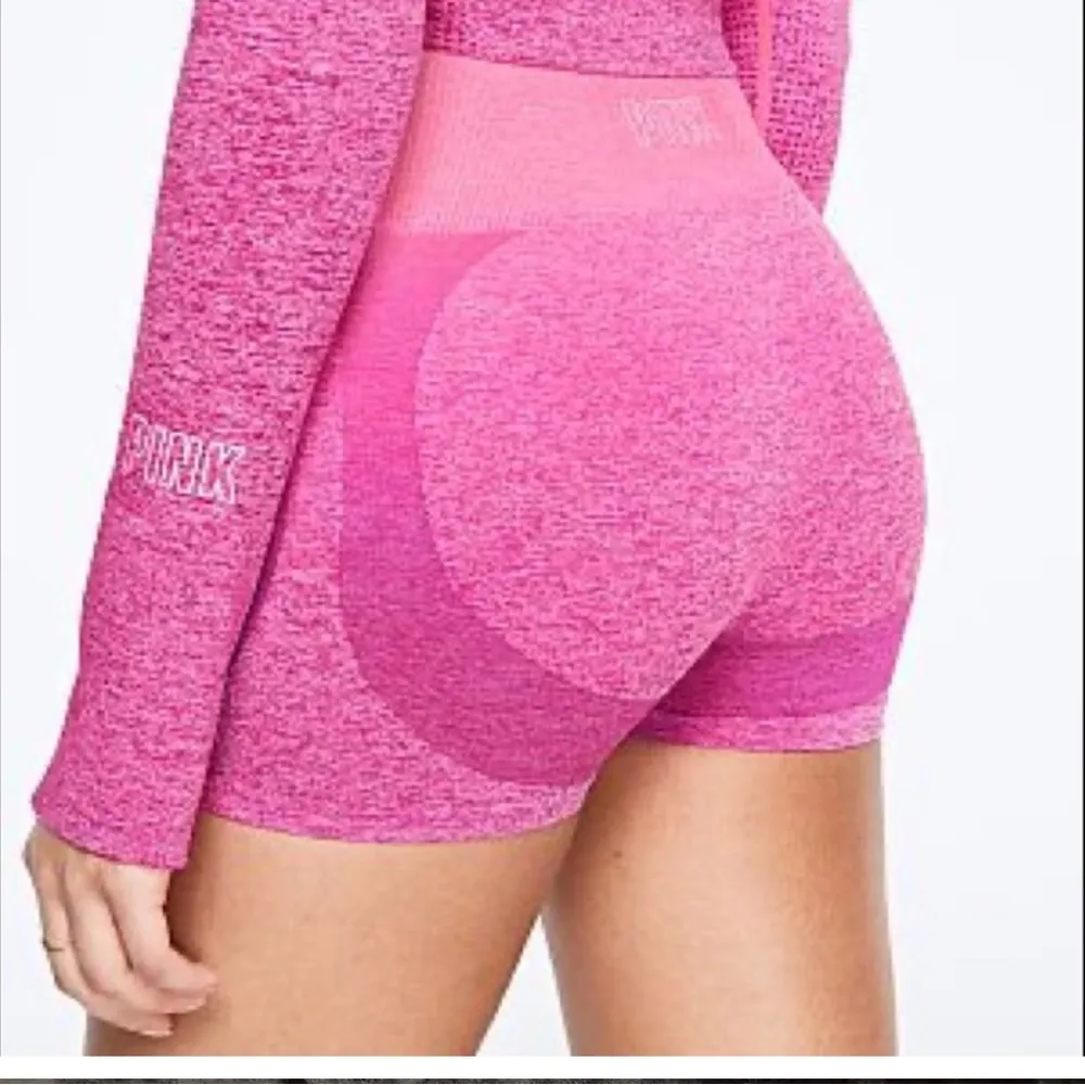 Victoria’s Secret PINK Seamless High-Waisted Shorts Small Pink Ombre Compression - Image 2