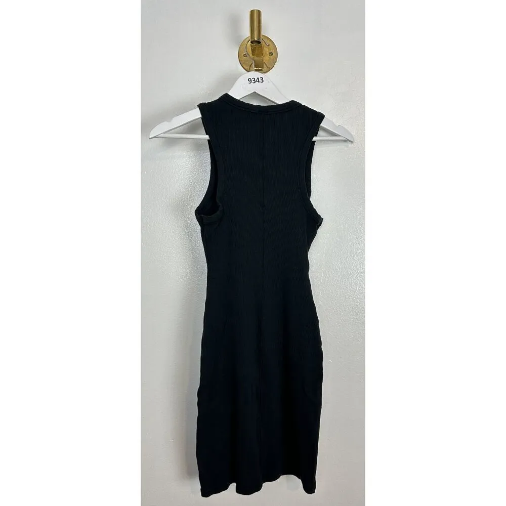 Cotton Rib Tank Dress in Soot Black Size Small - Image 7