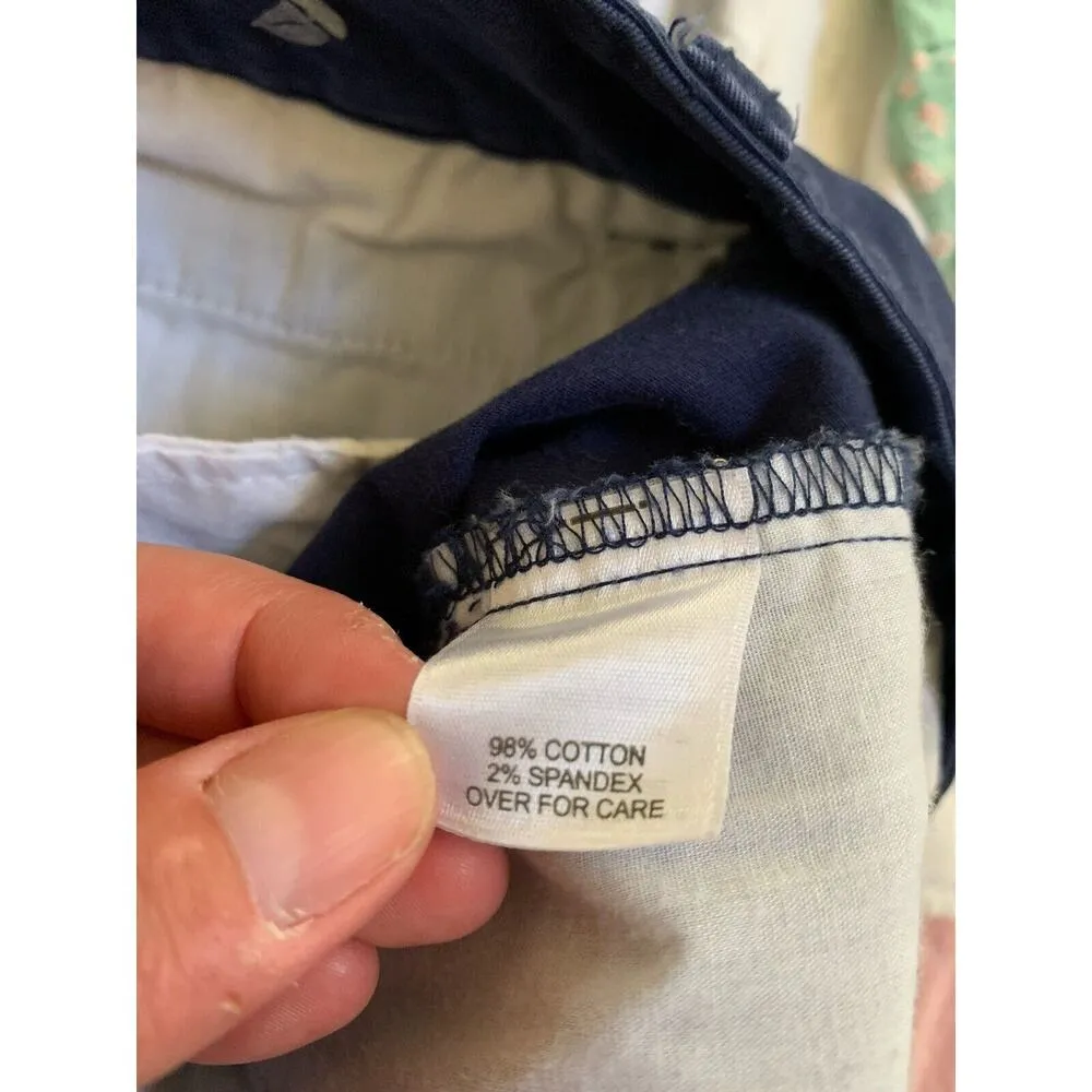 Le Tigre Womens Size 8 Chino Shorts Navy Blue Mid Rise Sailboats Nautical - Image 6