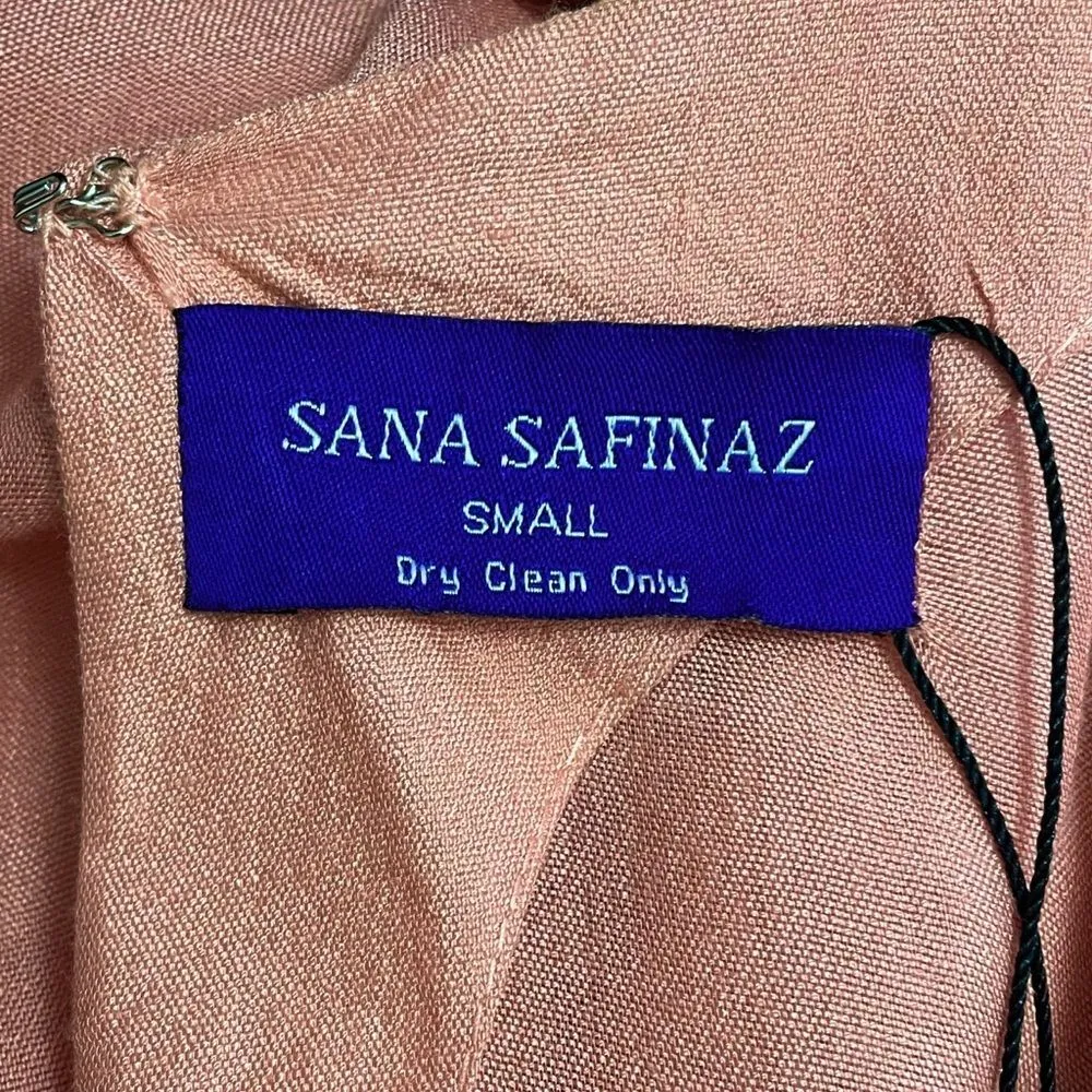 NWT Sana Safinaz Floral Embroidered Tunic Tea Rose Pink Peach Women’s Size Small - Image 6