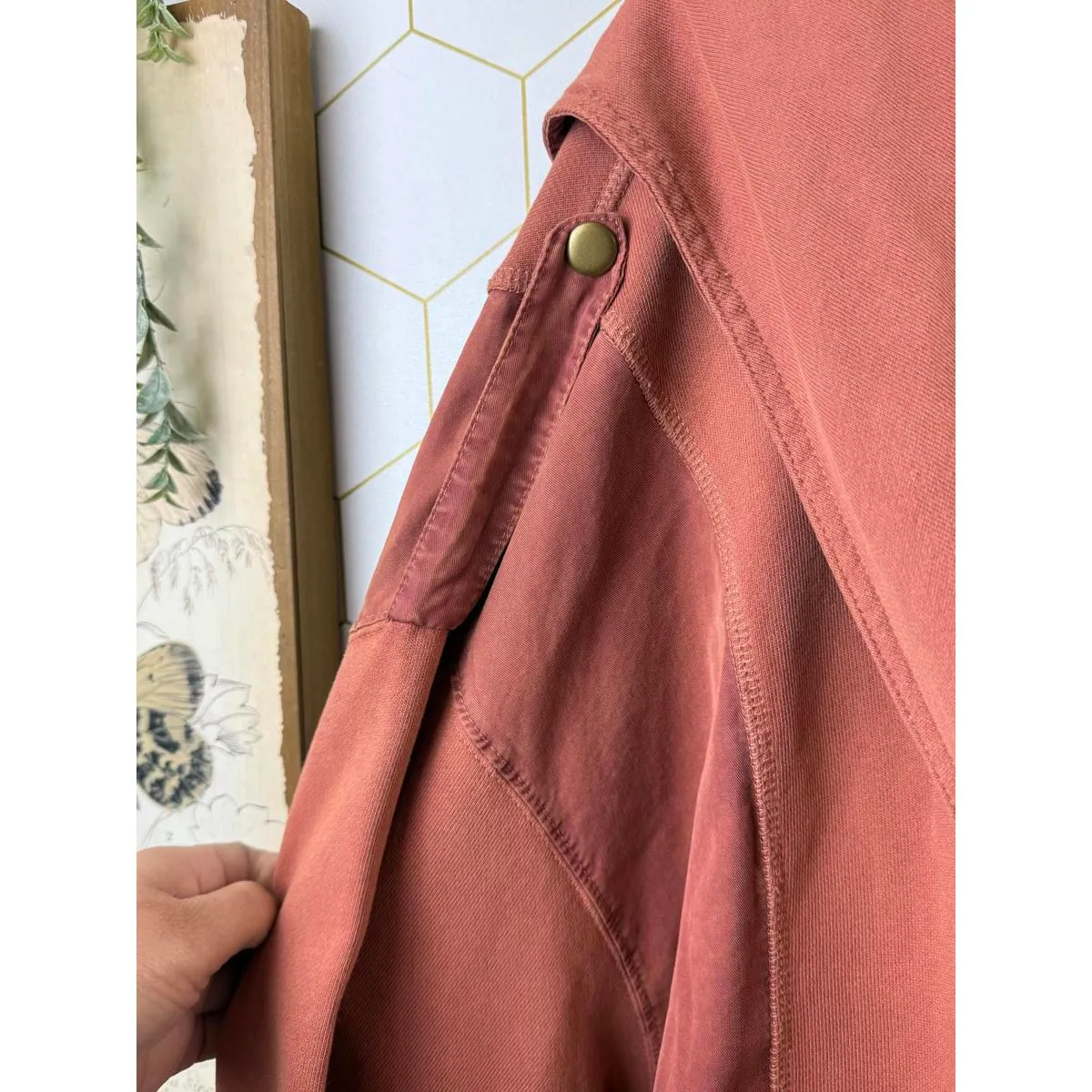 Free People Rust Asymmetrical Hooded Jacket w/ Cinched Waist - Size -Small - Image 5