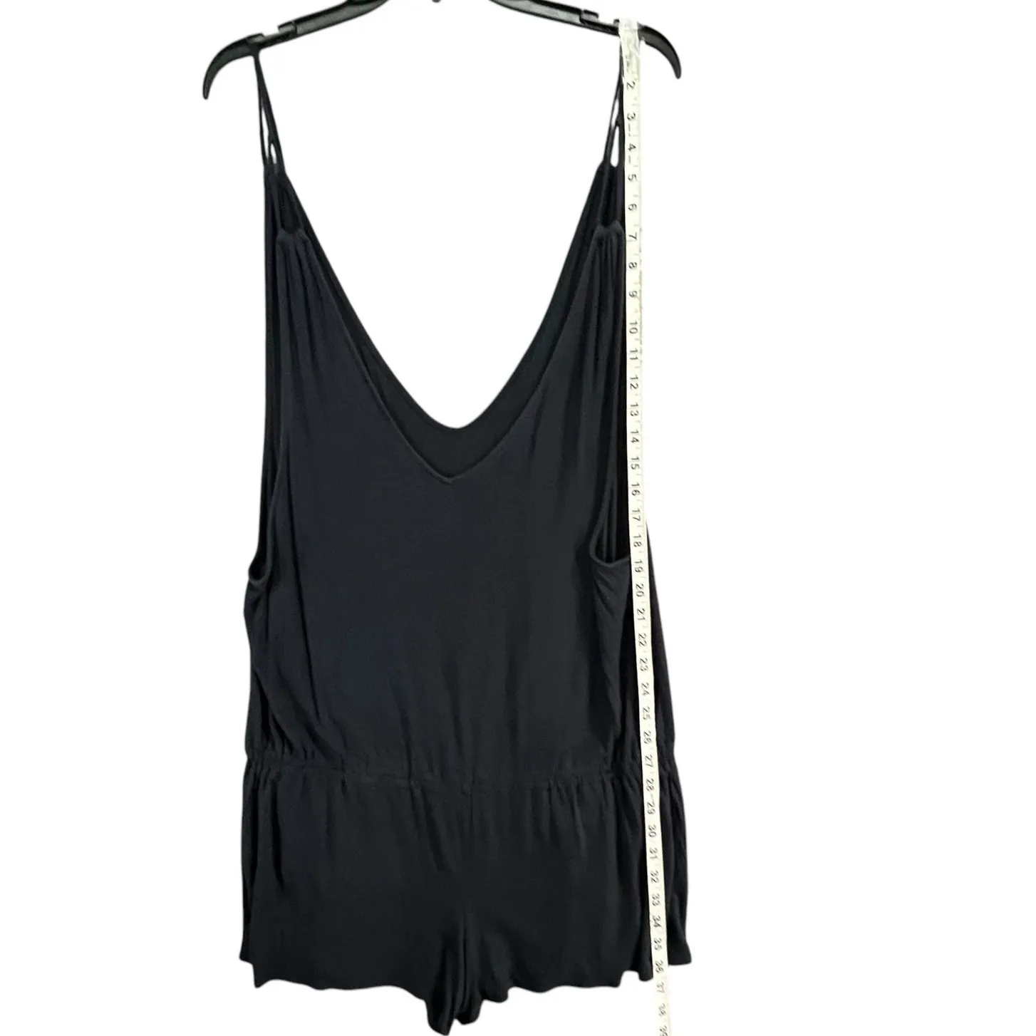 Victorias Secret Pajama Romper Womens M Black Modal Blend Strappy Loungewear - Image 3