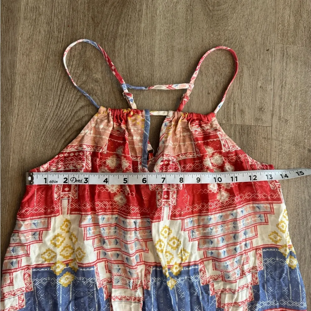 MINKPINK Last Resort Maxi Dress Multicolored Ibiza Halter Neck M Striped Pattern - Image 2