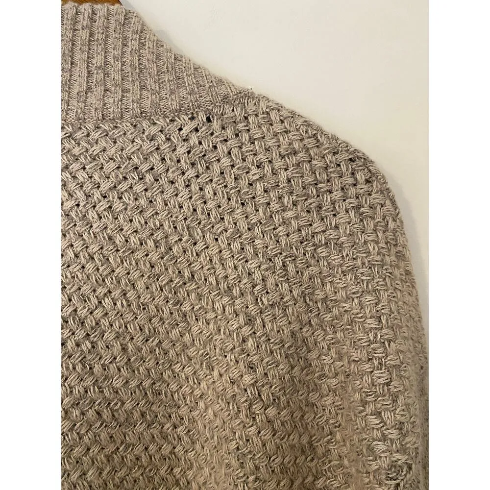 NWT White + Warren Oyster Stitch Coatigan Cardigan Sweater M Cotton Beige Tan Size M - Image 10