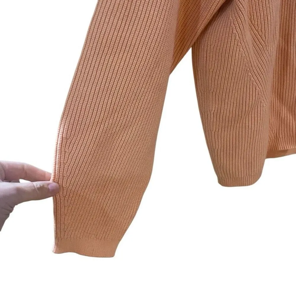 J.Crew Ribbed Stretch Crewneck Sweater Fresh Peach Size Medium Pink - Image 7