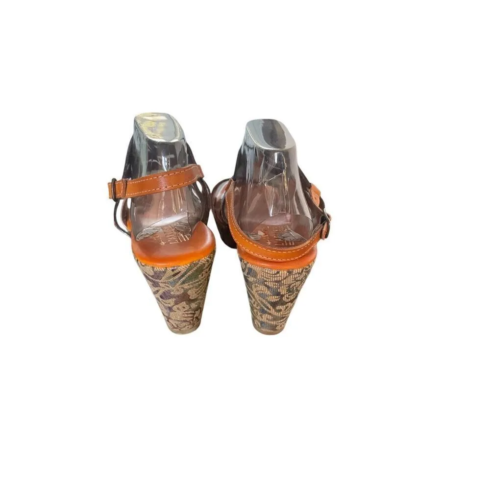 La Artiste Spring Step Sharina Open Toe Wedge Sandal Camel / orange Size 41 Art - Image 7