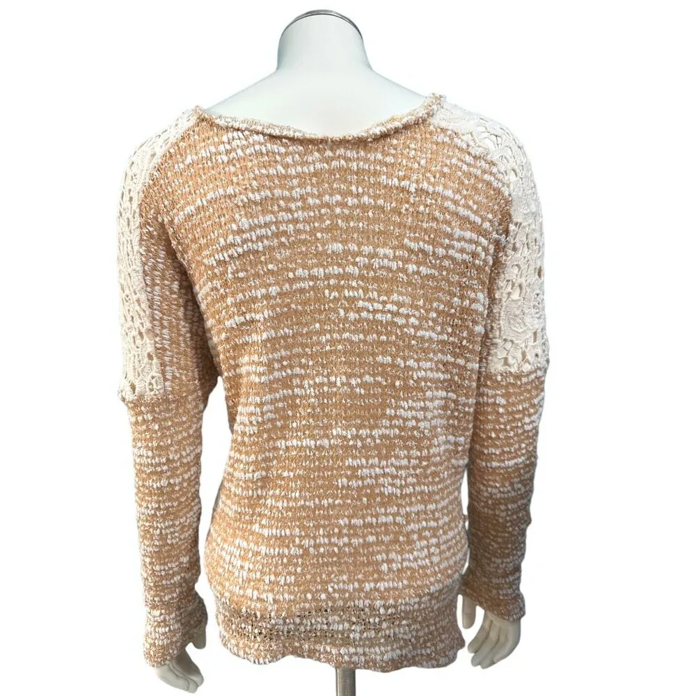 Altar'd State Open Back Lace Pullover Polyester Acrylic Knit Sheer Sweater Sz Sm - Image 4