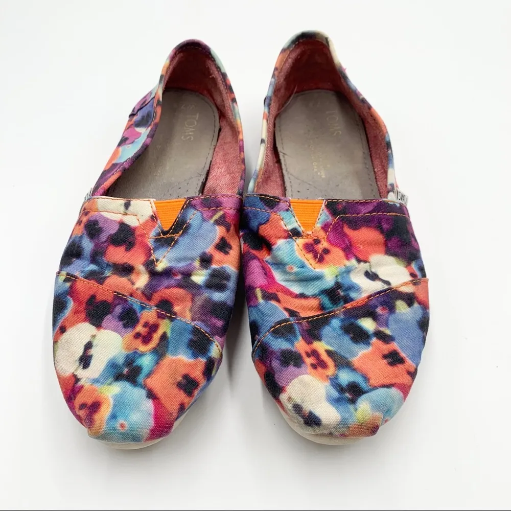 TOMS Colorful Floral Patterned Slip Ons Casual Shoes Women’s Size 7.5 - Image 8