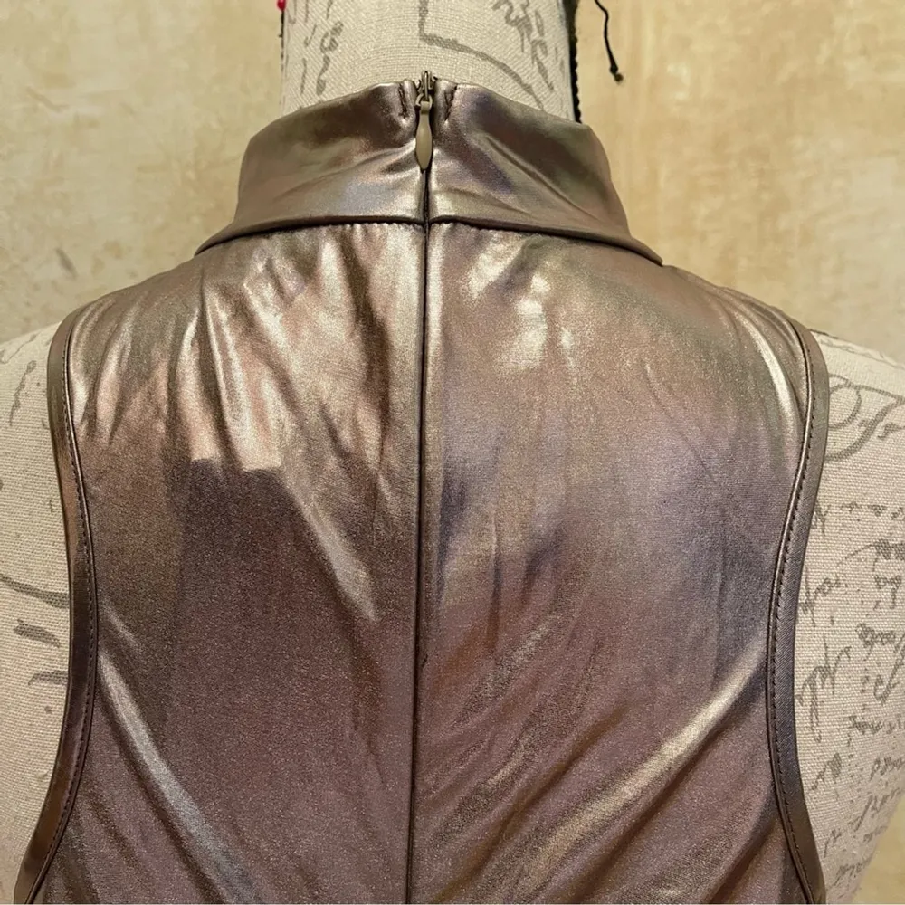 Loragal 2XL Silver Metallic Slinky Ruched Tie Cami Tank Top Festival Club dress Size 2X - Image 6