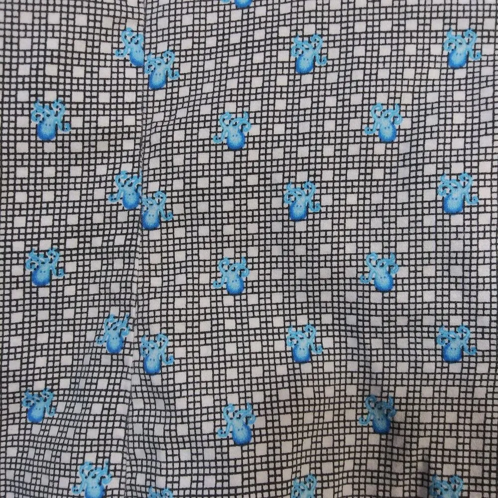 Kling Black Check Blue Octopus Novelty Sleeveless Shirt Dress Vacation Size L Size L - Image 3