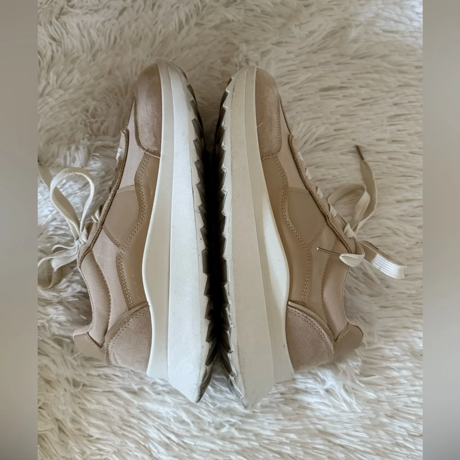 Madden Girl Chunky Platform Sneakers Beige Neutral Colorblock Casual Shoes Sz 10 - Image 6