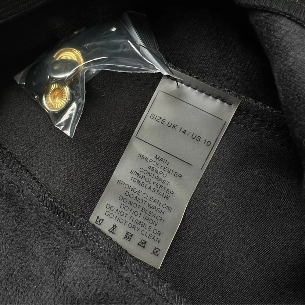 Maniere De Voir Black Flaux Leather High Rise Joggers Women’s Size US 10 - Image 8