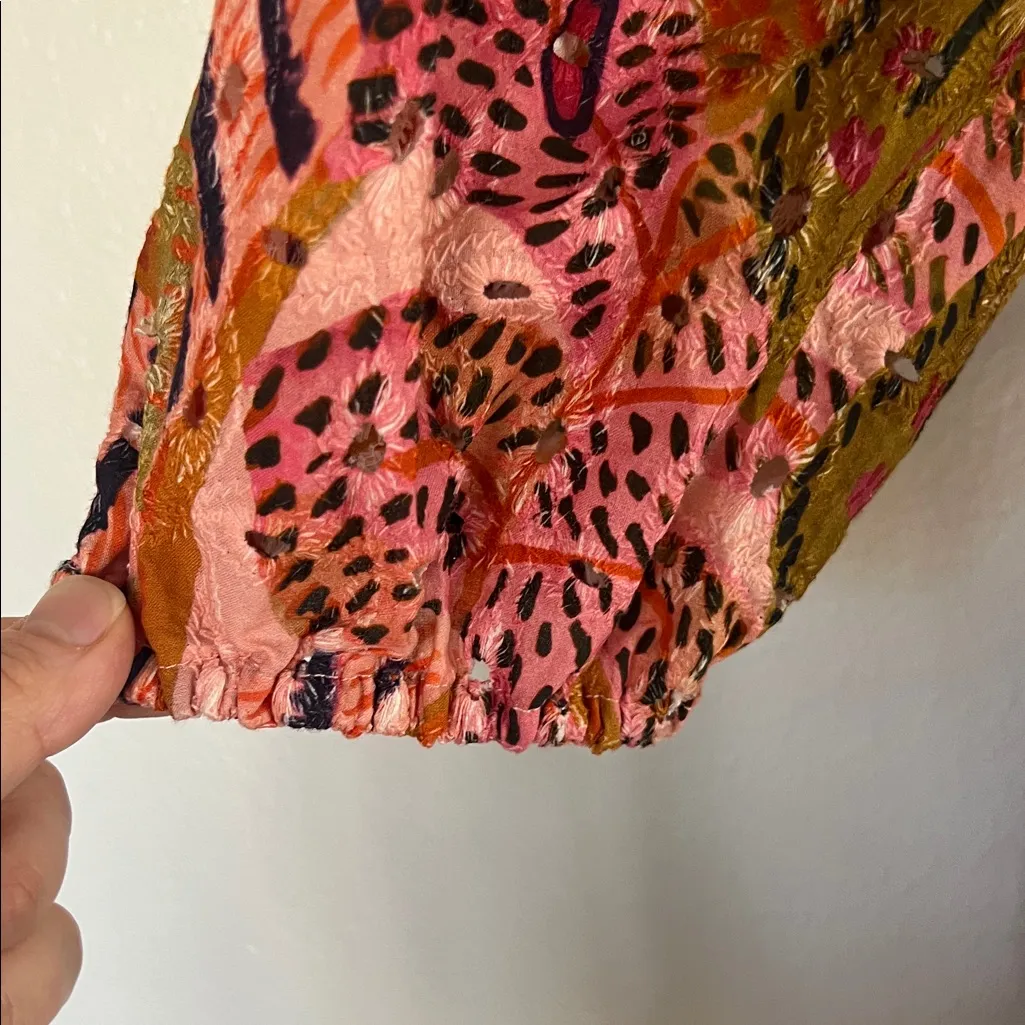 NWOT Kourt Robbie Dress Multi Palm Print M Pink Size M - Image 5