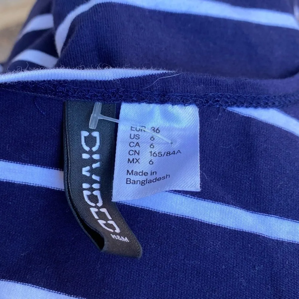 Divided H&M Striped Mini‎ Dress Navy - Image 4