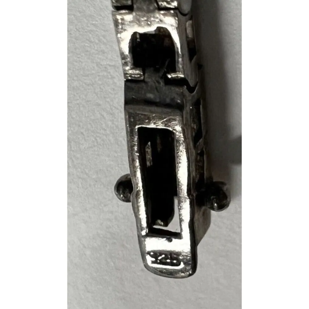 Estate Sterling Silver Marcasite Link Tennis Bracelet, 7 1/4 Marked 925 - Image 4