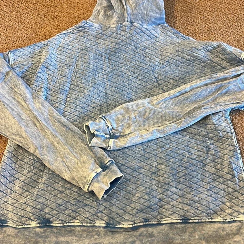 Michael Lauren Women’s Faded Blue Quilted Zip-up Hooded Sweatshirt/Pants - L - Image 7