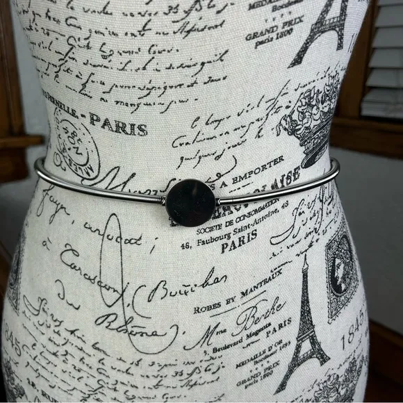 Vintage Thin Slinky Silver Disk Retro Disco Belt Size S/M - Image 2