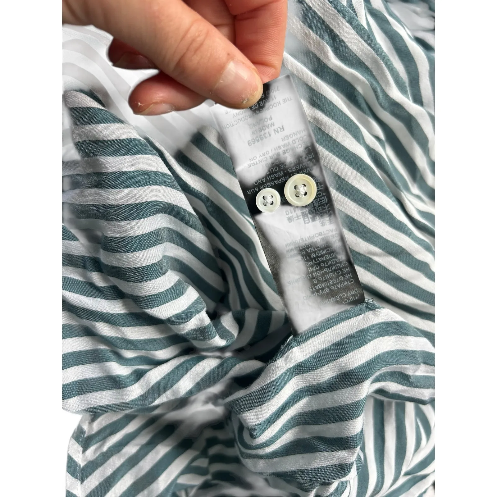 The Kooples Paris Striped Band Collar Slim Fit Long Sleeve Shirt Women's Size M - Image 13